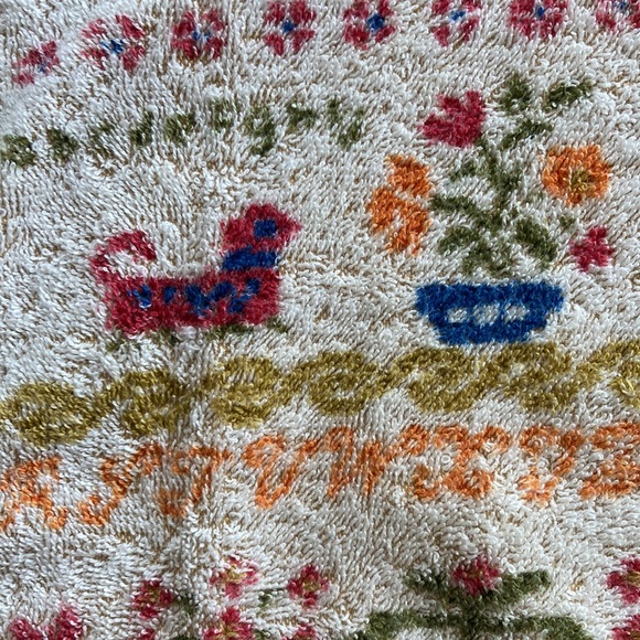 Vintage Fieldcrest guest hand towel Amish stencil print made in USA - Picture 5 of 8